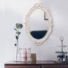 oval antique white 25 x 38 cm vintage carved hanging wall mirror for bedroom and living room oval antique white 25 x 38 cm vintage carved hanging wall mirror for bedroom and living room
