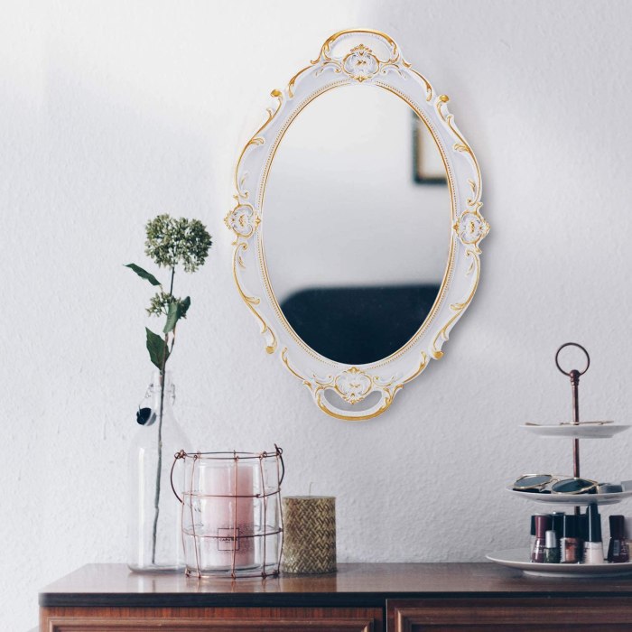 oval antique white 25 x 38 cm vintage carved hanging wall mirror for bedroom and living room oval antique white 25 x 38 cm vintage carved hanging wall mirror for bedroom and living room