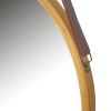 hanging round wall mirror 38 cm solid bamboo frame and adjustable leather strap for bathroom and bedroom hanging round wall mirror 38 cm solid bamboo frame and adjustable leather strap for bathroom and bedroom
