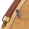 hanging round wall mirror 38 cm solid bamboo frame and adjustable leather strap for bathroom and bedroom hanging round wall mirror 38 cm solid bamboo frame and adjustable leather strap for bathroom and bedroom