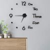 diy wall clock modern frameless large 3d wall watch giant roman numerals for home living room and bedroom (small)
