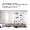 diy wall clock modern frameless large 3d wall watch giant roman numerals for home living room and bedroom (small)