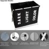 3 in 1 large 135l laundry clothes hamper basket with waterproof bags and aluminum frame (black)