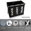 3 in 1 large 135l laundry clothes hamper basket with waterproof bags and aluminum frame (black)