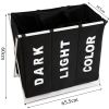 3 in 1 large 135l laundry clothes hamper basket with waterproof bags and aluminum frame (black)