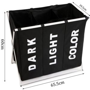 3 in 1 large 135l laundry clothes hamper basket with waterproof bags and aluminum frame (black) 3 in 1 large 135l laundry clothes hamper basket with waterproof bags and aluminum frame (black)