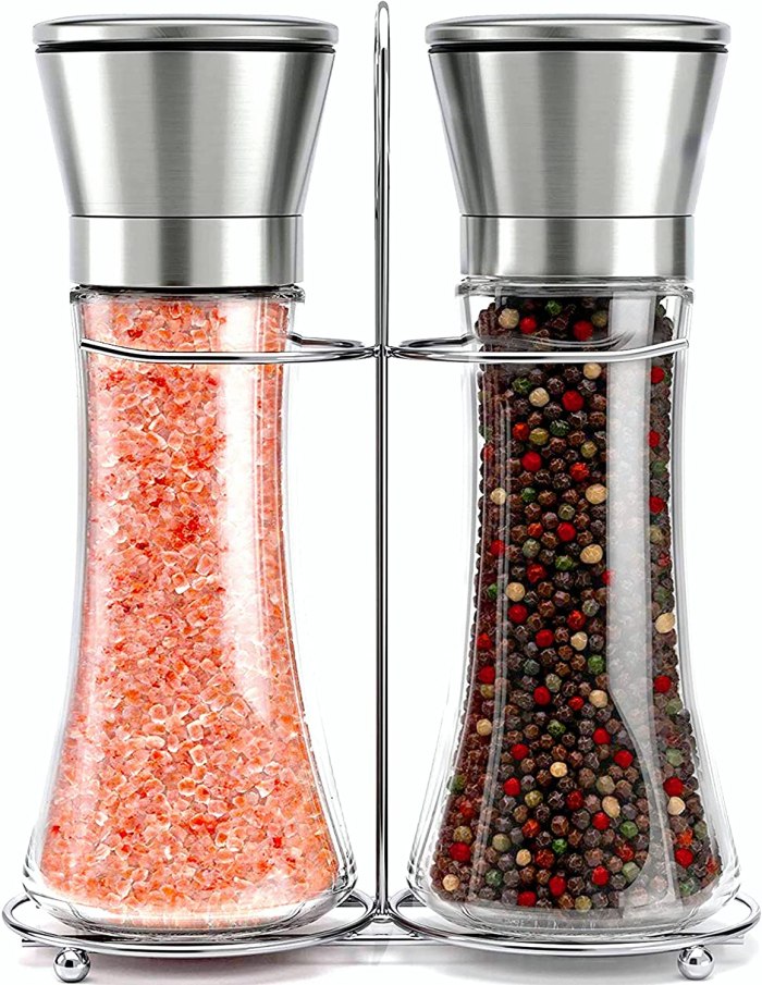 Modern Stainless Steel Salt and Pepper Grinder Set Modern Stainless Steel Salt and Pepper Grinder Set