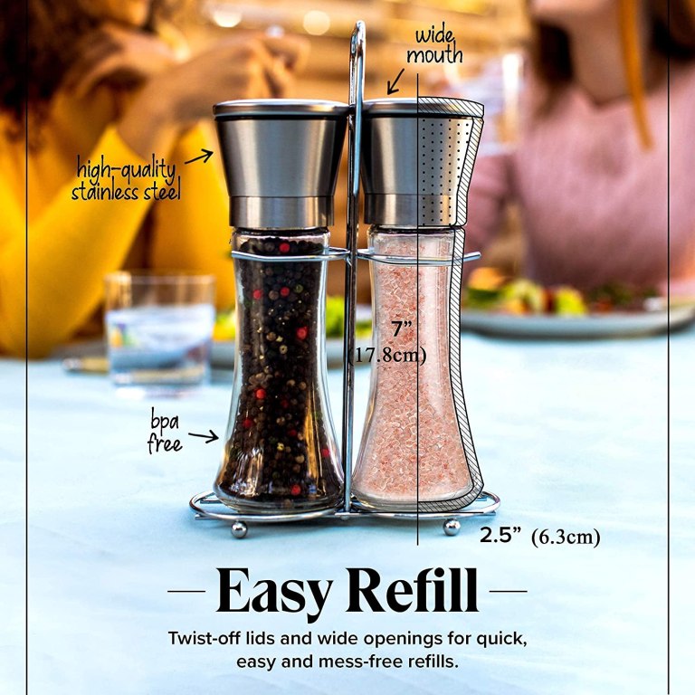 modern stainless steel salt and pepper grinder set modern stainless steel salt and pepper grinder set