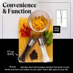 modern stainless steel salt and pepper grinder set modern stainless steel salt and pepper grinder set
