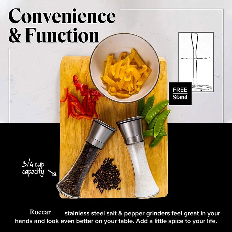 modern stainless steel salt and pepper grinder set modern stainless steel salt and pepper grinder set