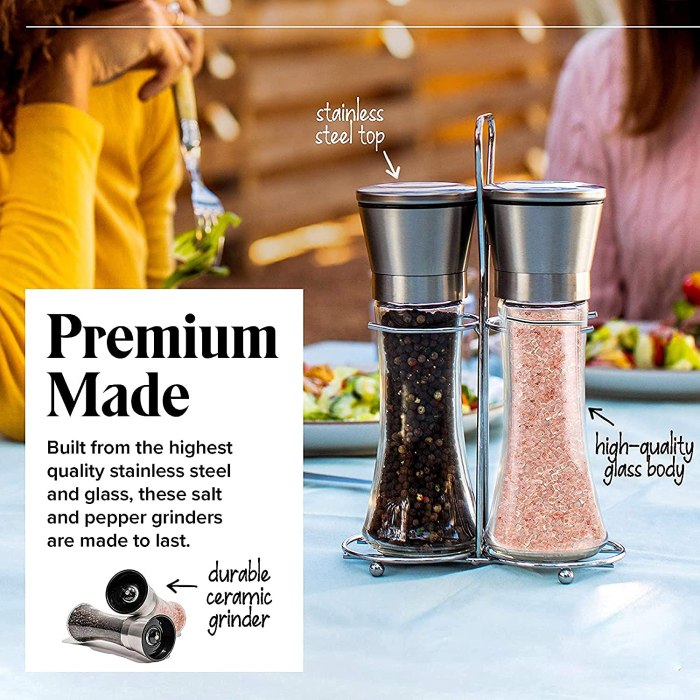modern stainless steel salt and pepper grinder set modern stainless steel salt and pepper grinder set