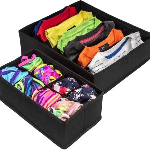 4 pack foldable drawer dividers storage boxes (black) 4 pack foldable drawer dividers storage boxes (black)