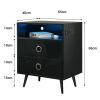 amelia modern led bedside table with usb and power socket black amelia modern led bedside table with usb and power socket black