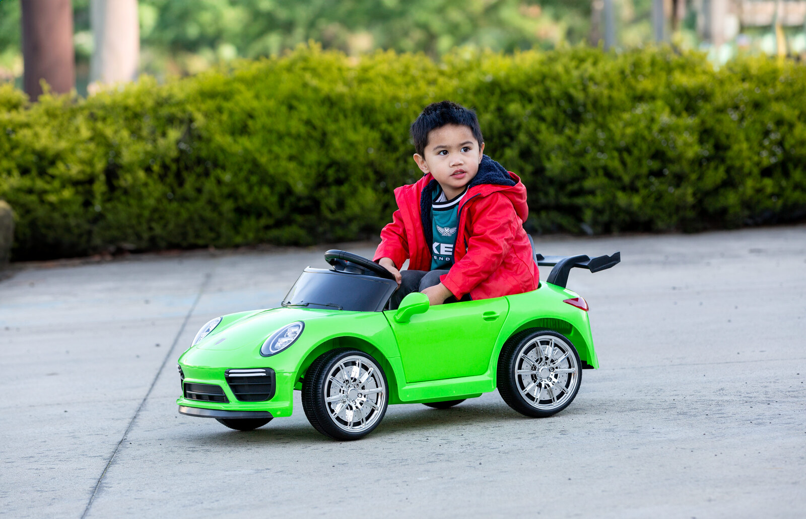 porsche inspired design ride on (green) electric car with parental remote control