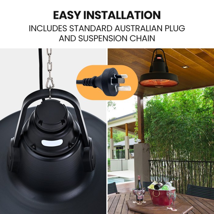 thermomate 1500w hanging outdoor electric patio heater, radiant carbon fiber element, with remote control thermomate 1500w hanging outdoor electric patio heater, radiant carbon fiber element, with remote control