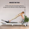 proflex aluminium pilates reformer machine, stretch bed with box and jump board accessories proflex aluminium pilates reformer machine, stretch bed with box and jump board accessories