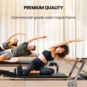 proflex wooden pilates reformer machine, stretch bed with box and jump board accessories proflex wooden pilates reformer machine, stretch bed with box and jump board accessories