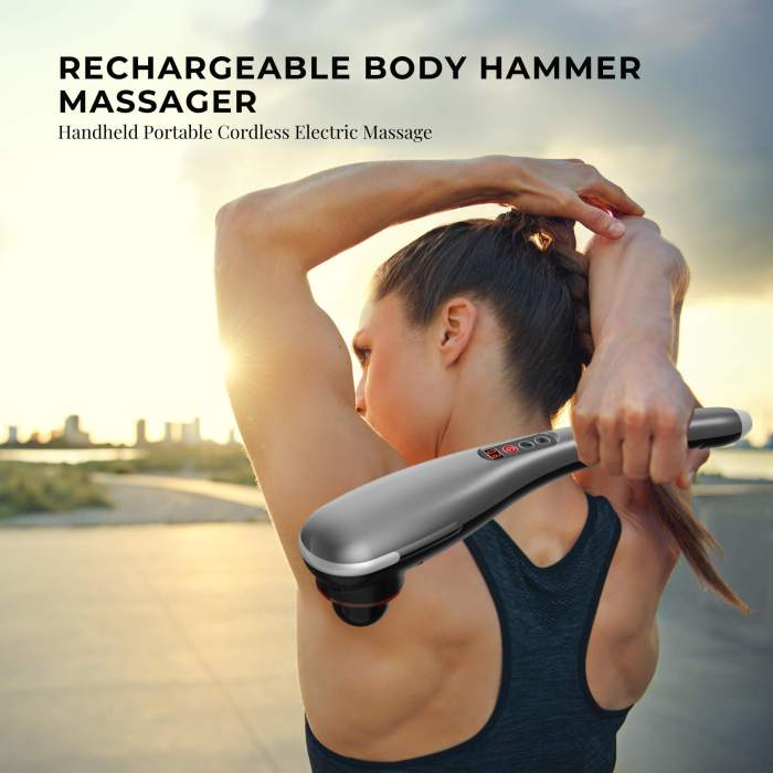 rechargeable body hammer massager handheld portable cordless electric massage