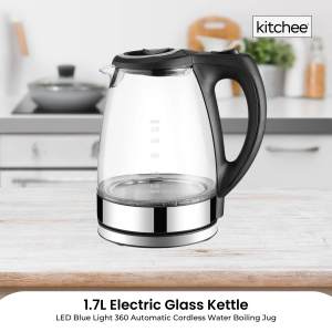 1.7l electric glass kettle led blue light 360 automatic cordless water boiling jug 1.7l electric glass kettle led blue light 360 automatic cordless water boiling jug