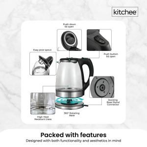 1.7l electric glass kettle led blue light 360 automatic cordless water boiling jug 1.7l electric glass kettle led blue light 360 automatic cordless water boiling jug