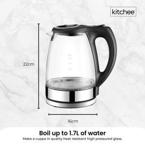 1.7l electric glass kettle led blue light 360 automatic cordless water boiling jug 1.7l electric glass kettle led blue light 360 automatic cordless water boiling jug