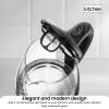 1.7l electric glass kettle led blue light 360 automatic cordless water boiling jug