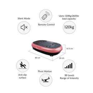 pink mini vibration platform magnet therapy vibrating machine exercise plate