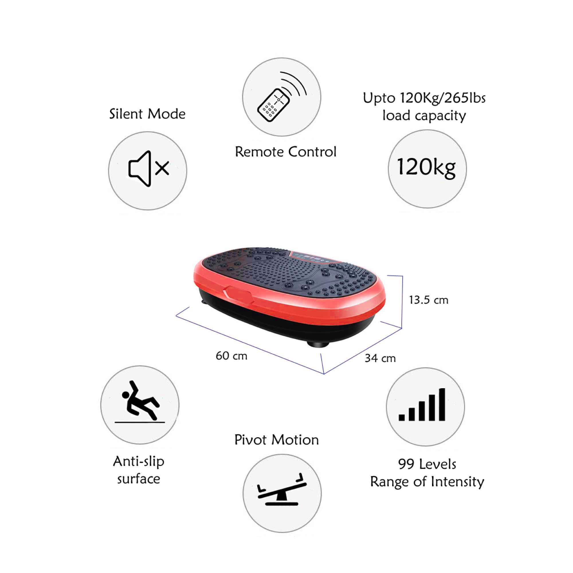red mini vibration platform magnet therapy vibrating machine exercise plate