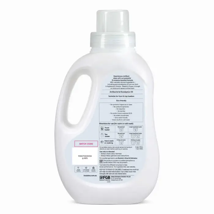 1.2l power plus laundry liquid bosistos eucalyptus plant based washing detergent 1.2l power plus laundry liquid bosistos eucalyptus plant based washing detergent