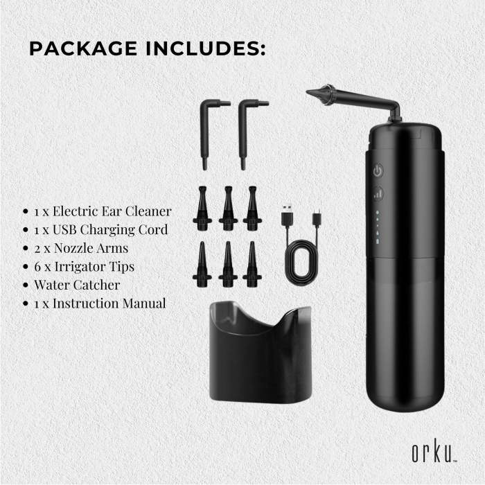 electric ear wax removal cleaner portable rechargeable irrigator