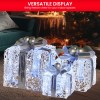 swishmas set of 3 christmas gift boxes with lights with jewelled wire and silver bows