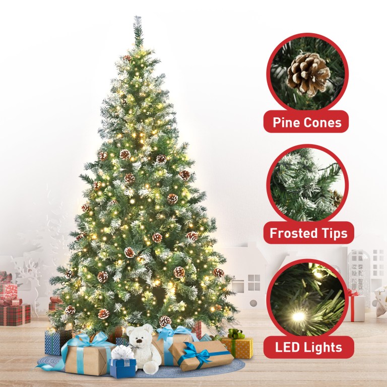 christabelle 1.5m pre lit led christmas tree decor with pine cones xmas decorations christabelle 1.5m pre lit led christmas tree decor with pine cones xmas decorations
