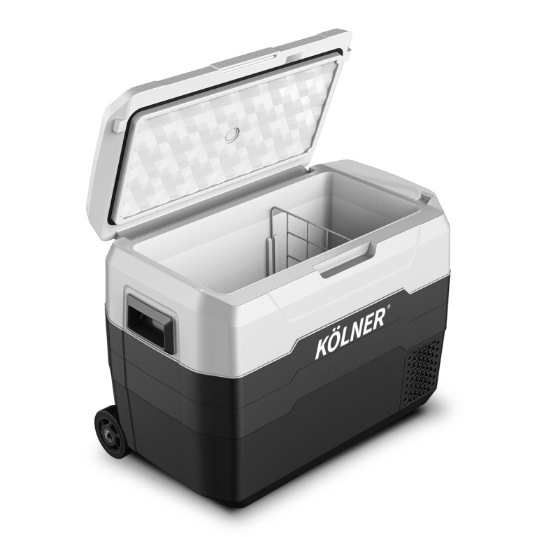 kolner 40l fridge freezer cooler 12/24/240v camping portable esky refrigerator with trolley black