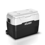 kolner 40l fridge freezer cooler 12/24/240v camping portable esky refrigerator with trolley black