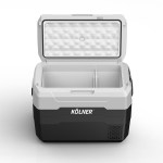 kolner 40l fridge freezer cooler 12/24/240v camping portable esky refrigerator with trolley black