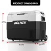 kolner 40l fridge freezer cooler 12/24/240v camping portable esky refrigerator with trolley black
