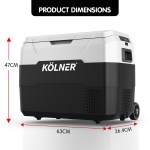 kolner 40l fridge freezer cooler 12/24/240v camping portable esky refrigerator with trolley black