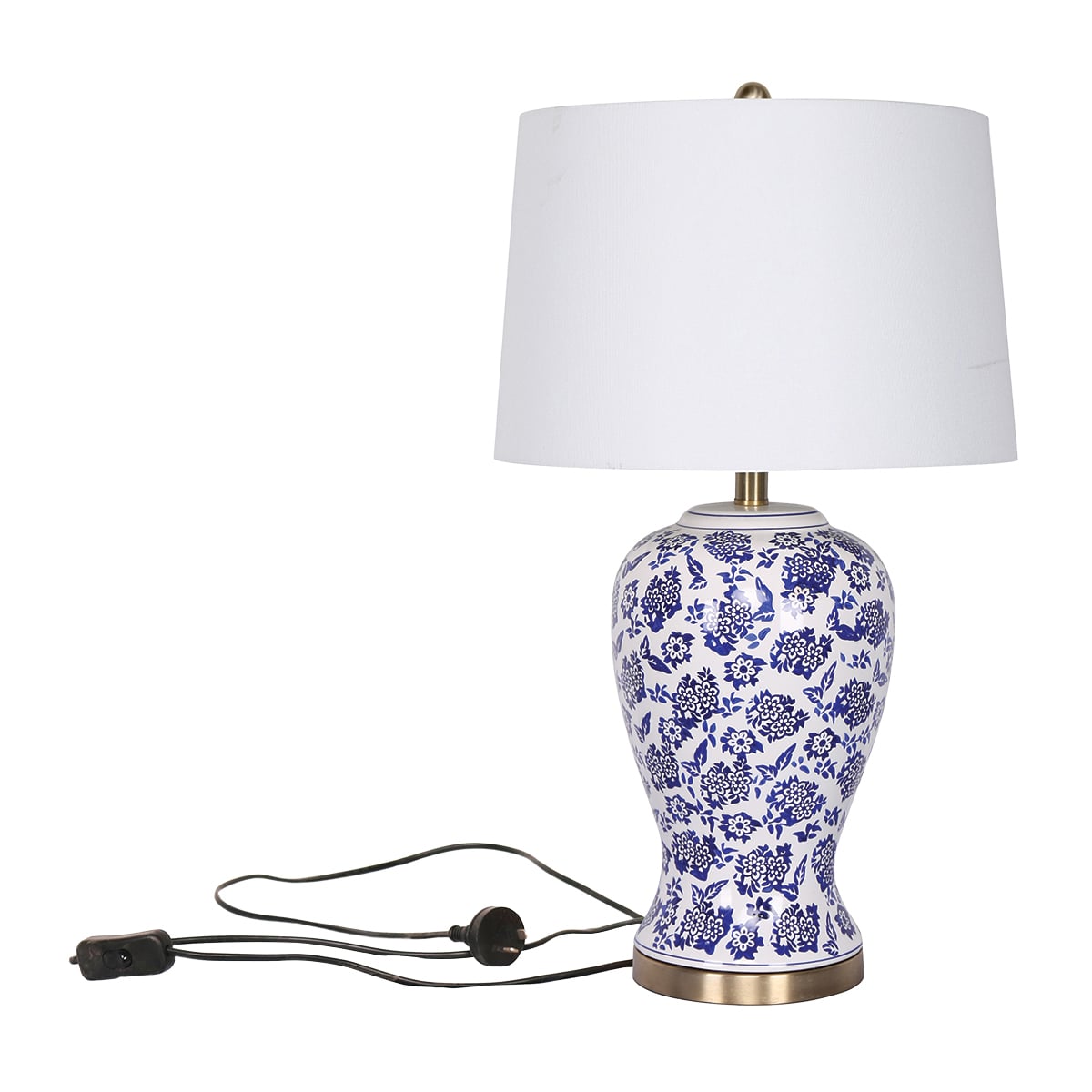 sarantino table lamp ceramic floral base cotton drum shade sarantino table lamp ceramic floral base cotton drum shade