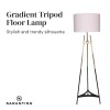 sarantino metal tripod electric floor lamp gradient finish