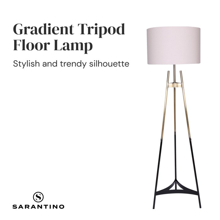 sarantino metal tripod electric floor lamp gradient finish
