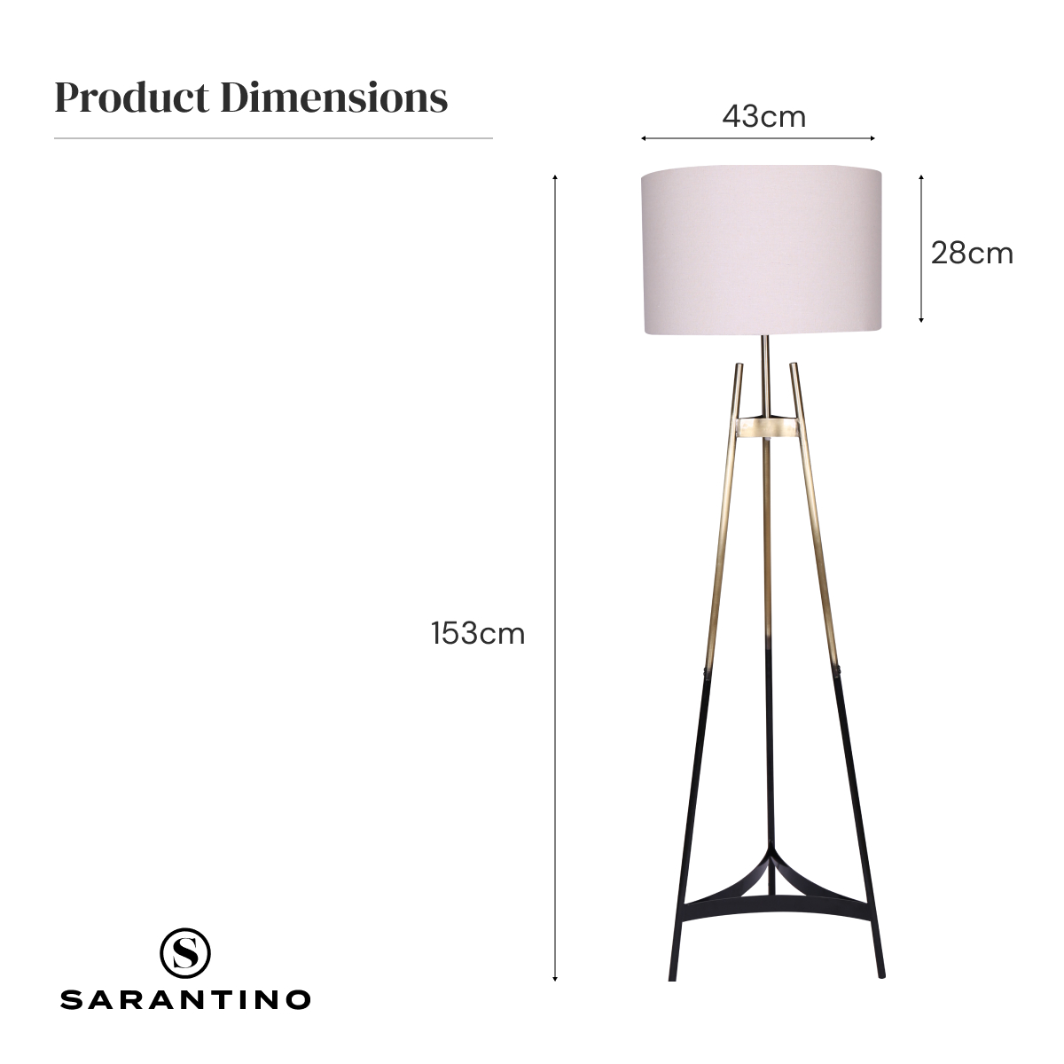 sarantino metal tripod electric floor lamp gradient finish sarantino metal tripod electric floor lamp gradient finish