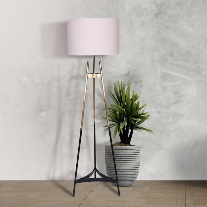 sarantino metal tripod electric floor lamp gradient finish