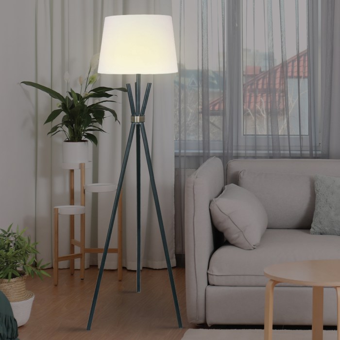 sarantino tripod floor lamp in metal and antique brass sarantino tripod floor lamp in metal and antique brass