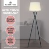 sarantino tripod floor lamp in metal and antique brass sarantino tripod floor lamp in metal and antique brass