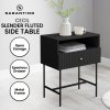 sarantino cecil slender fluted bedside table in black sarantino cecil slender fluted bedside table in black