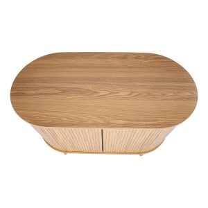 natural wood ribbed sideboard cabinet