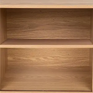 natural wood ribbed sideboard cabinet