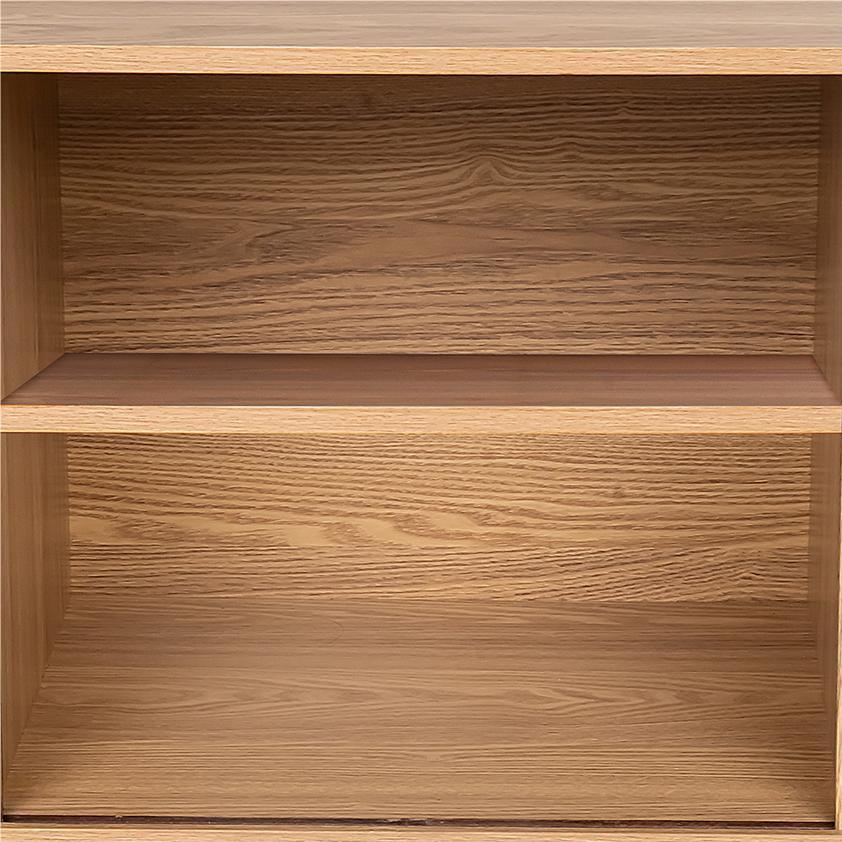 natural wood ribbed sideboard cabinet
