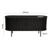 ribbed black sideboard with sliding doors