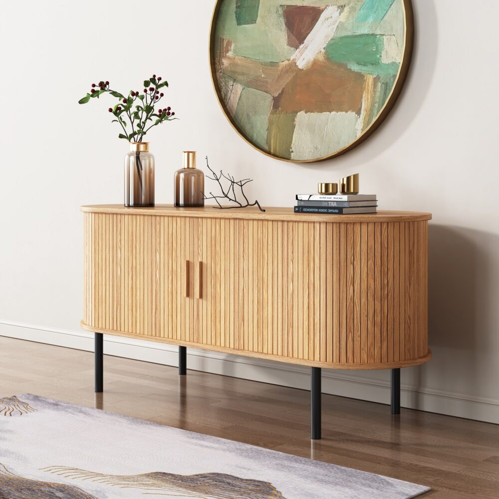 ripple sideboard with sliding doors earthy elegance redefined